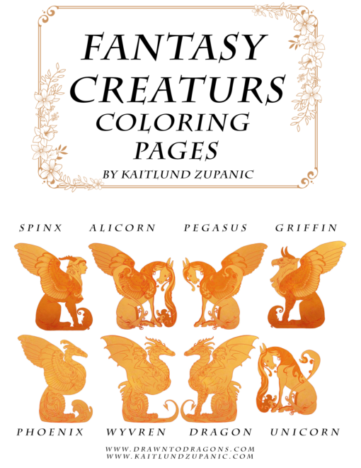 Fantasy Creatures Coloring Pages PDF