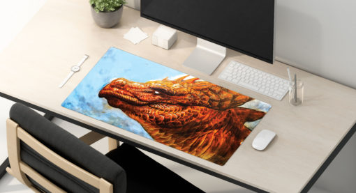 Red Dragon Head Playmat By Kaitlund Zupanic