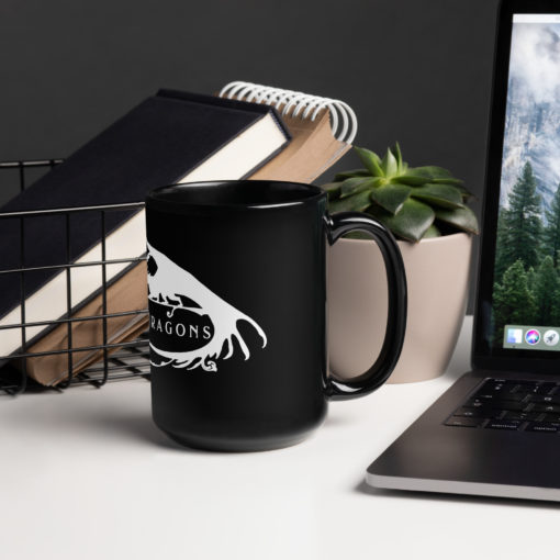 Drawn To Dragons Black Glossy Mug - Image 2
