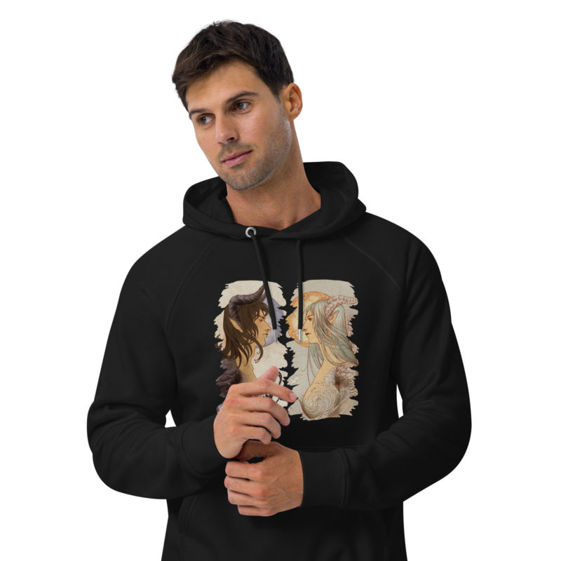 The Sun and Moon Unisex eco raglan hoodie