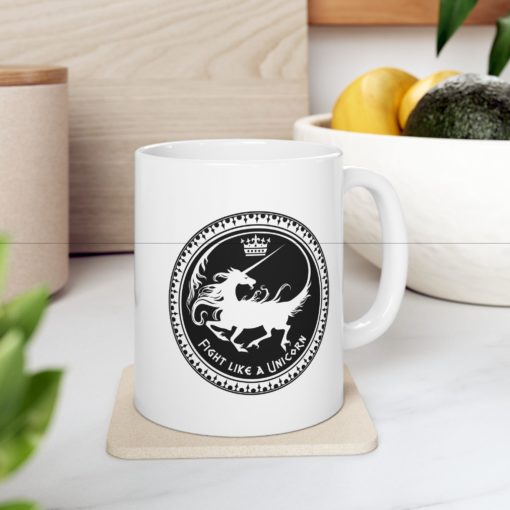 Fight Like a Unicorn - Ceramic Mug, (11oz, 15oz) - Image 8