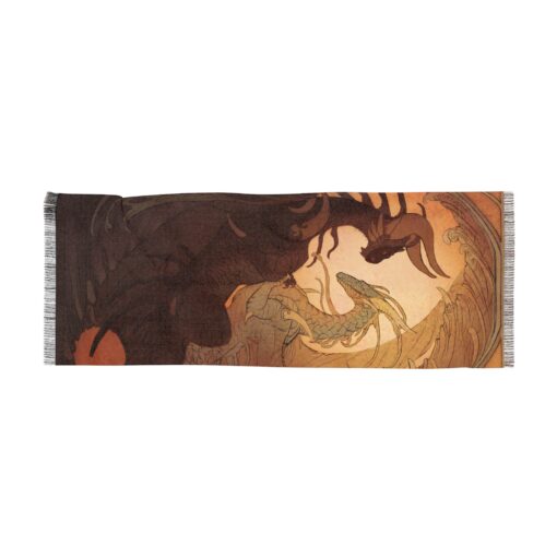 The Lovers Tarot - Bohemian Dragon Design Light Scarf – Artistic Wrap for All Seasons