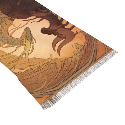 The Lovers Tarot - Bohemian Dragon Design Light Scarf – Artistic Wrap for All Seasons - Image 4
