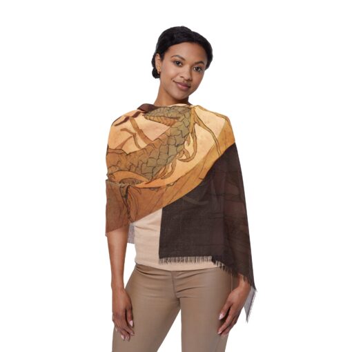 The Lovers Tarot - Bohemian Dragon Design Light Scarf – Artistic Wrap for All Seasons - Image 5